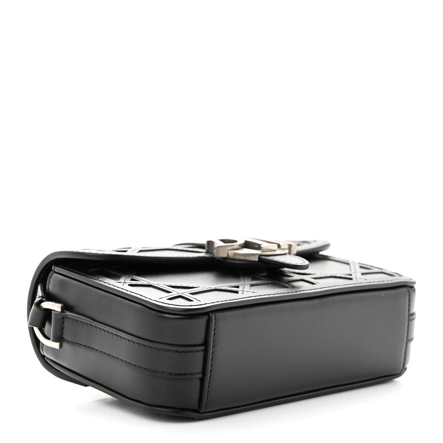 Calfskin Cosmo Laser Cut Cannage Mini Dior Charm Bag Black