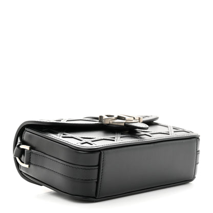 Christian Dior Calfskin Cosmo Laser Cut Cannage Mini Dior Charm Bag Black 4 of 9
