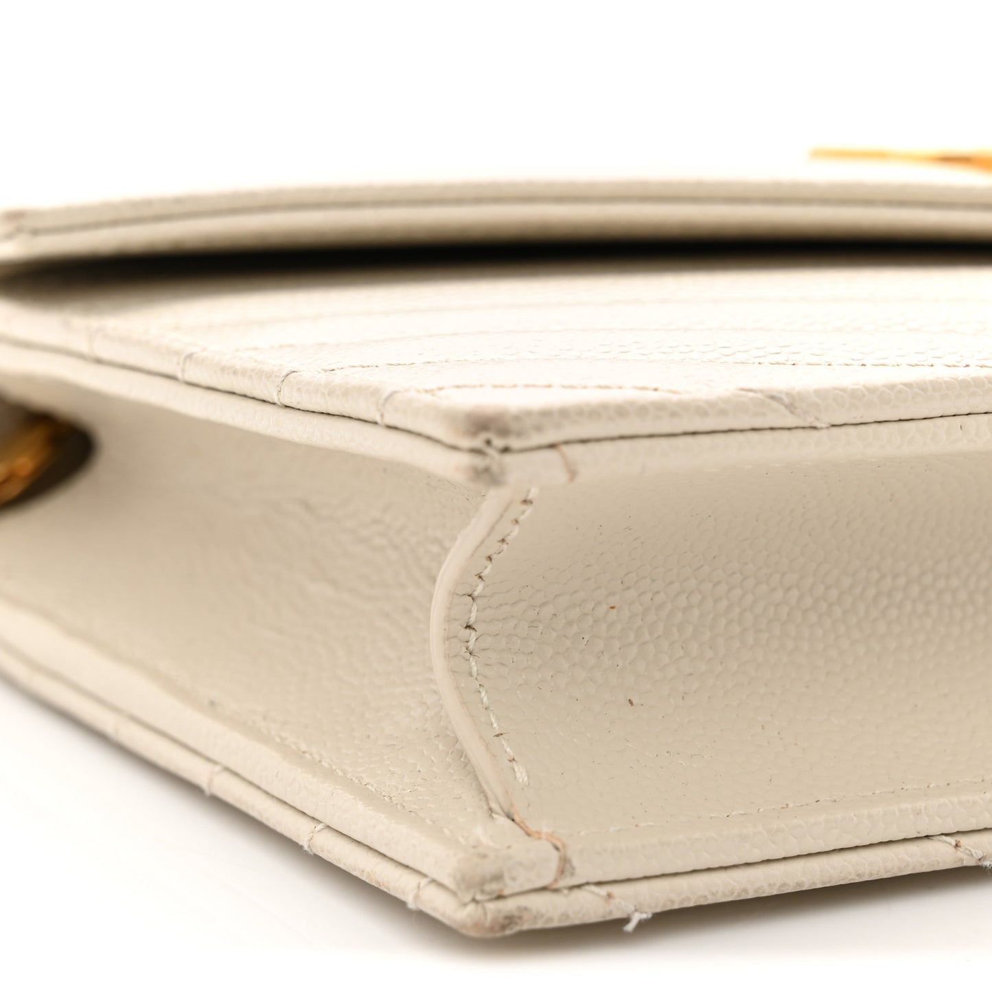 Grain De Poudre Matelasse Chevron Monogram Envelope Chain Wallet Crema Soft