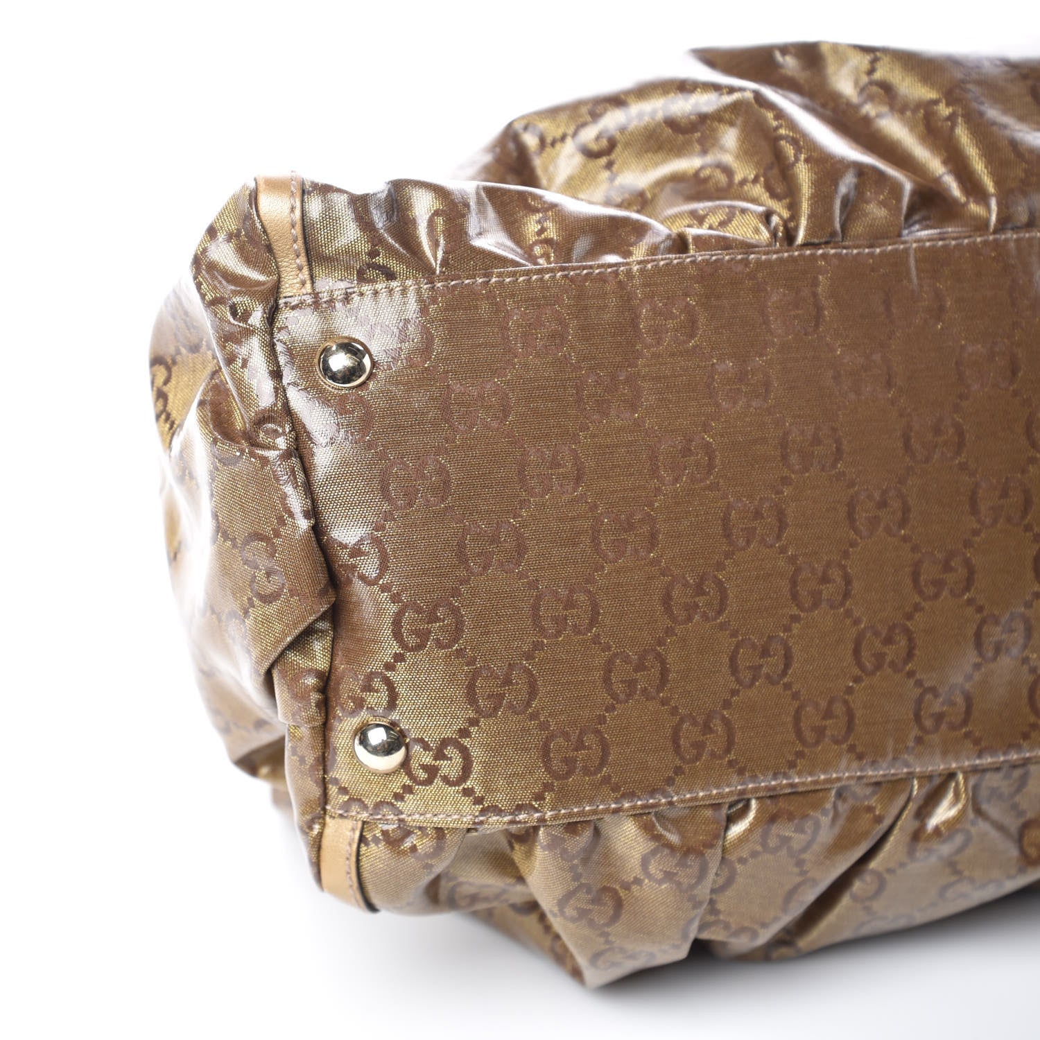 Gucci Crystal Monogram Large D Gold Hobo Gold 5 of 9