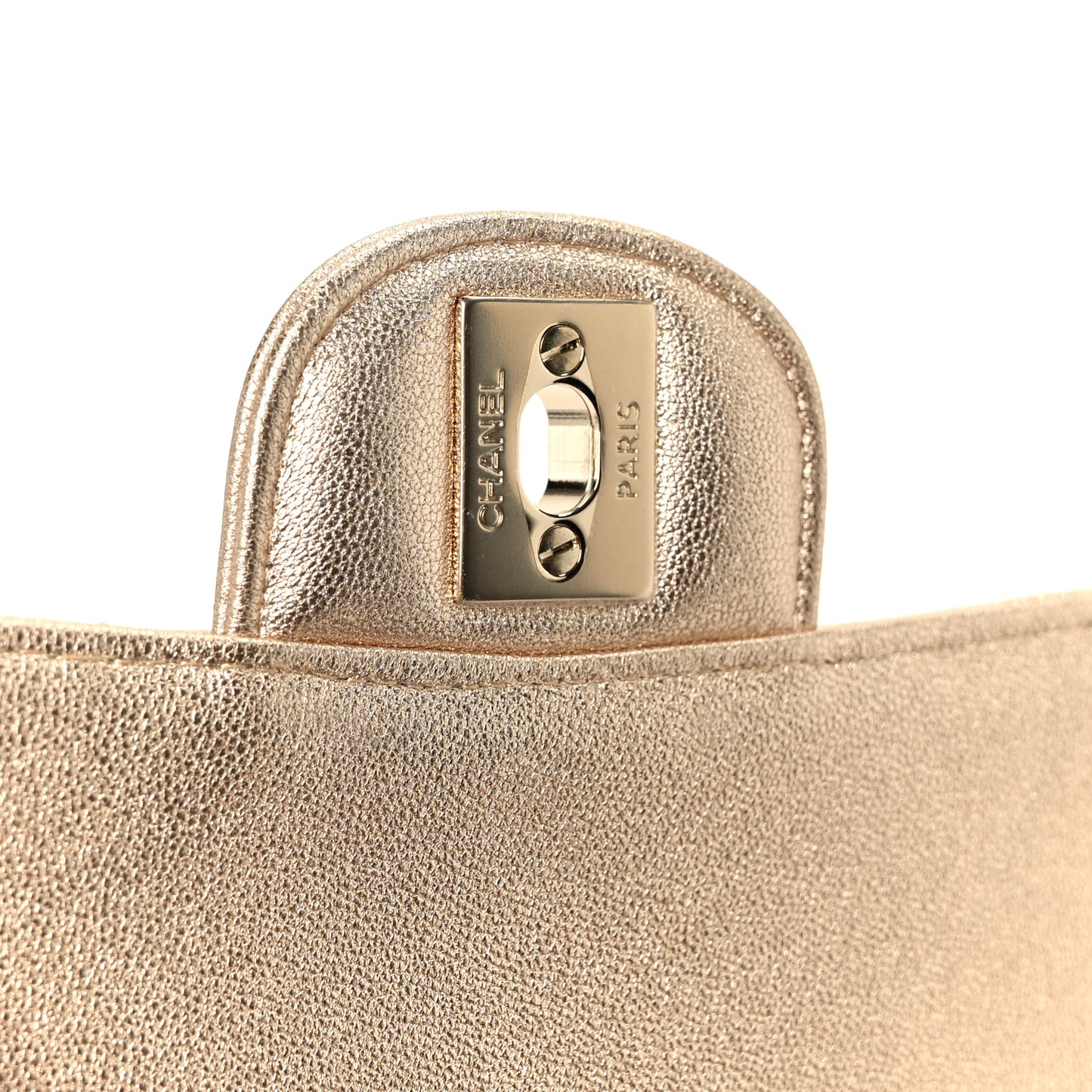 Metallic Lambskin Quilted Mini Square Flap Gold