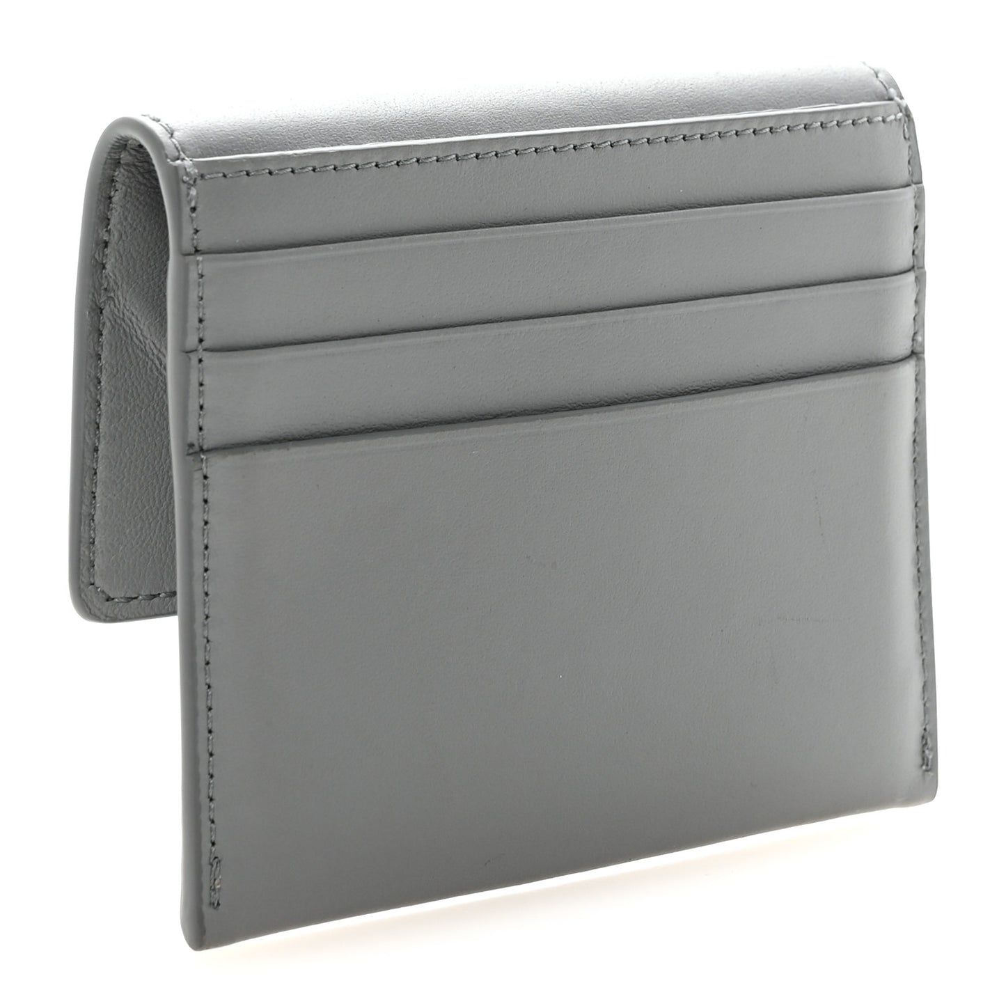 Smooth Calfskin Rodeo Flap Card Holder Cloud Grey
