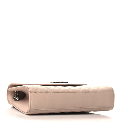 Saint Laurent Grain De Poudre Textured Mixed Matelasse Medium Triquilt Monogram Satchel Marble Pink 4 of 10