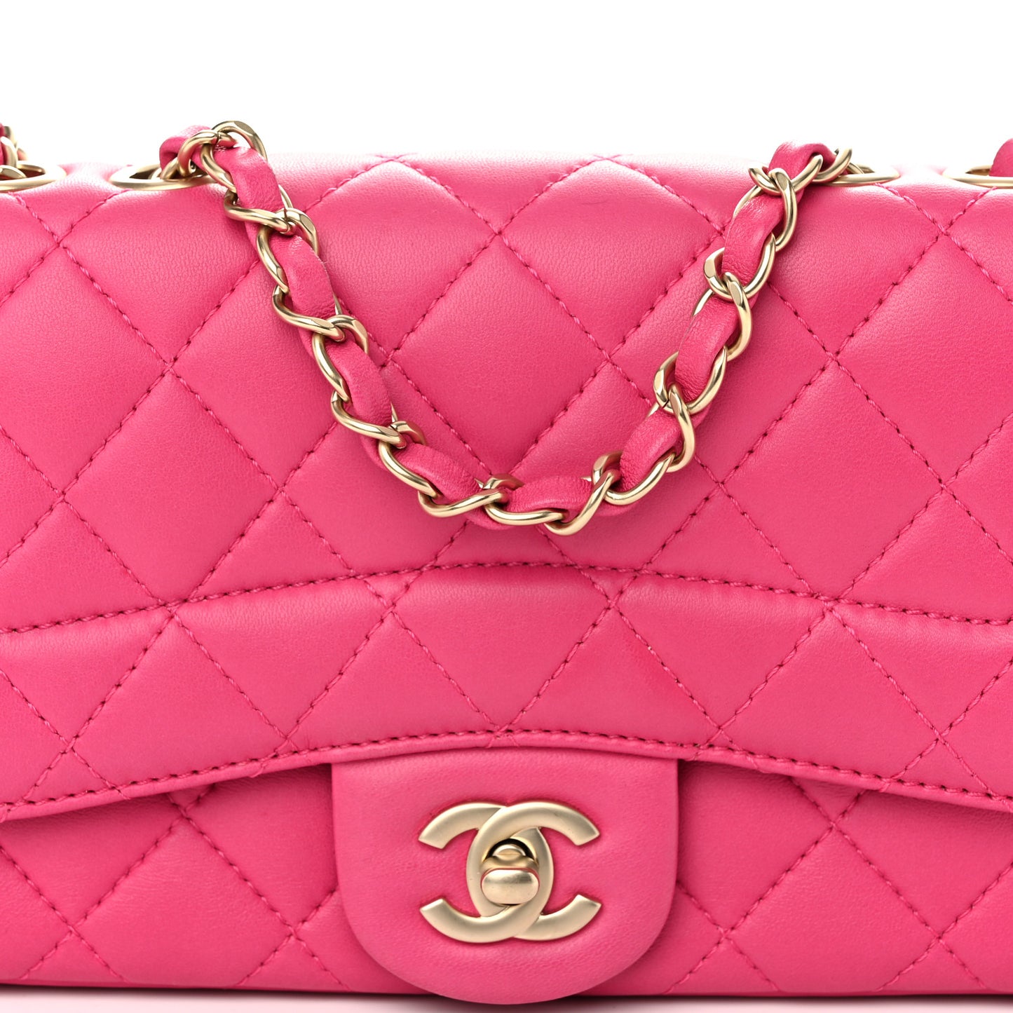 Lambskin Quilted Mini Mademoiselle Chic Flap Pink
