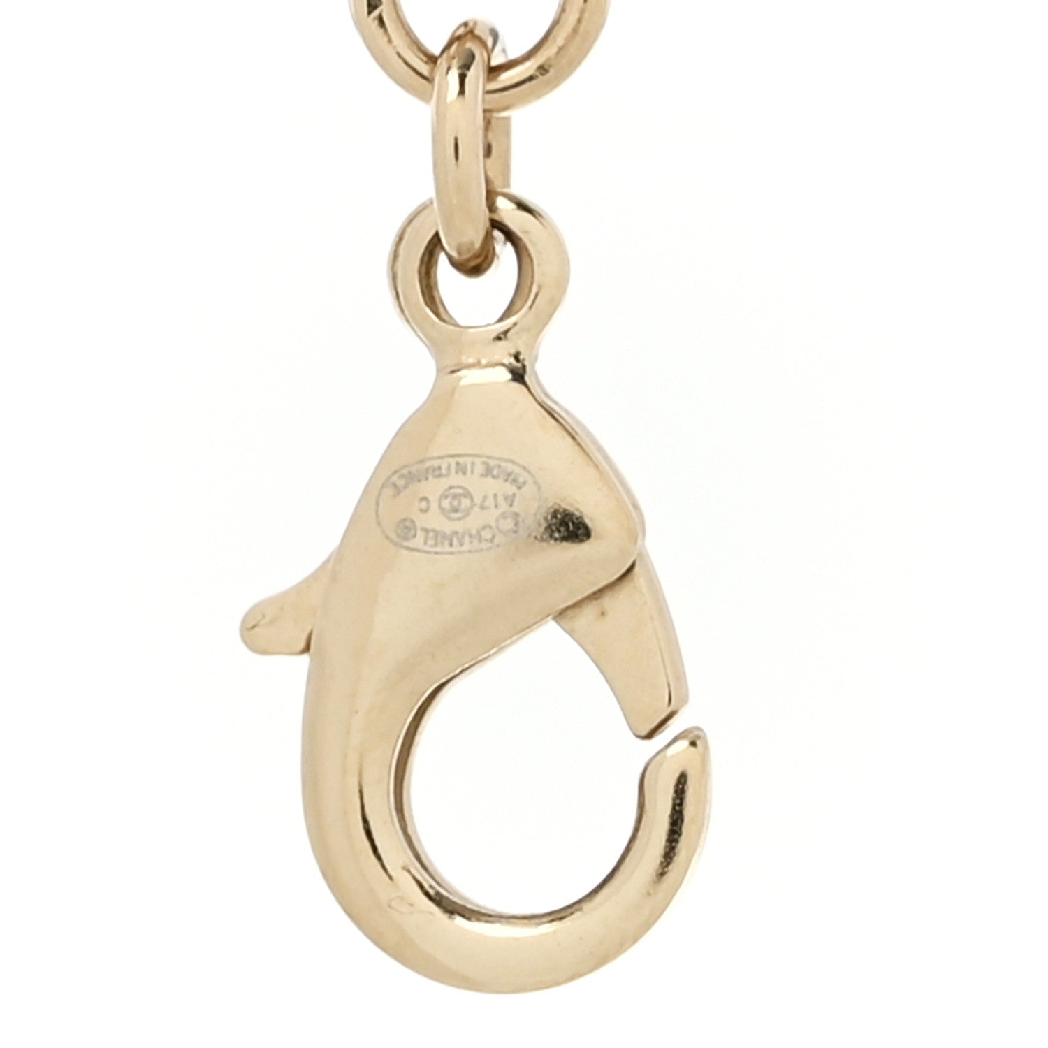 Chanel Crystal Chain Baguette Logo Star Bracelet Gold 4 of 5