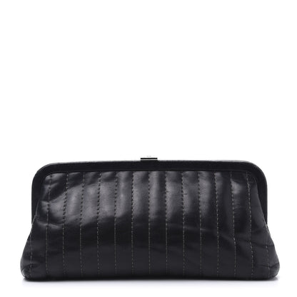 Chanel Lambskin Vertical Quilted Mademoiselle Clutch Black 1 of 10