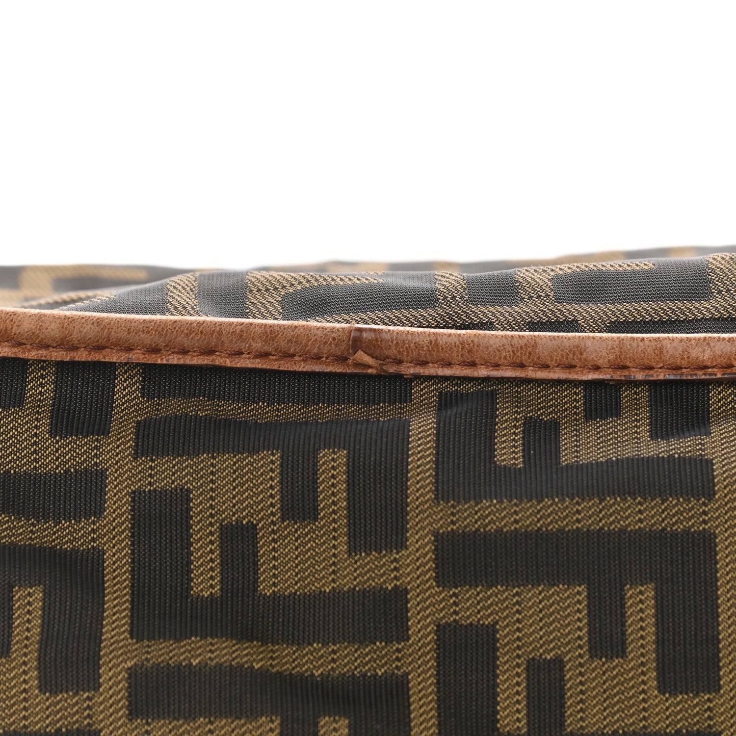 Fendi Zucca Vitello Patchwork Shoulder Flap Bag Tobacco Sabbia 9 of 12