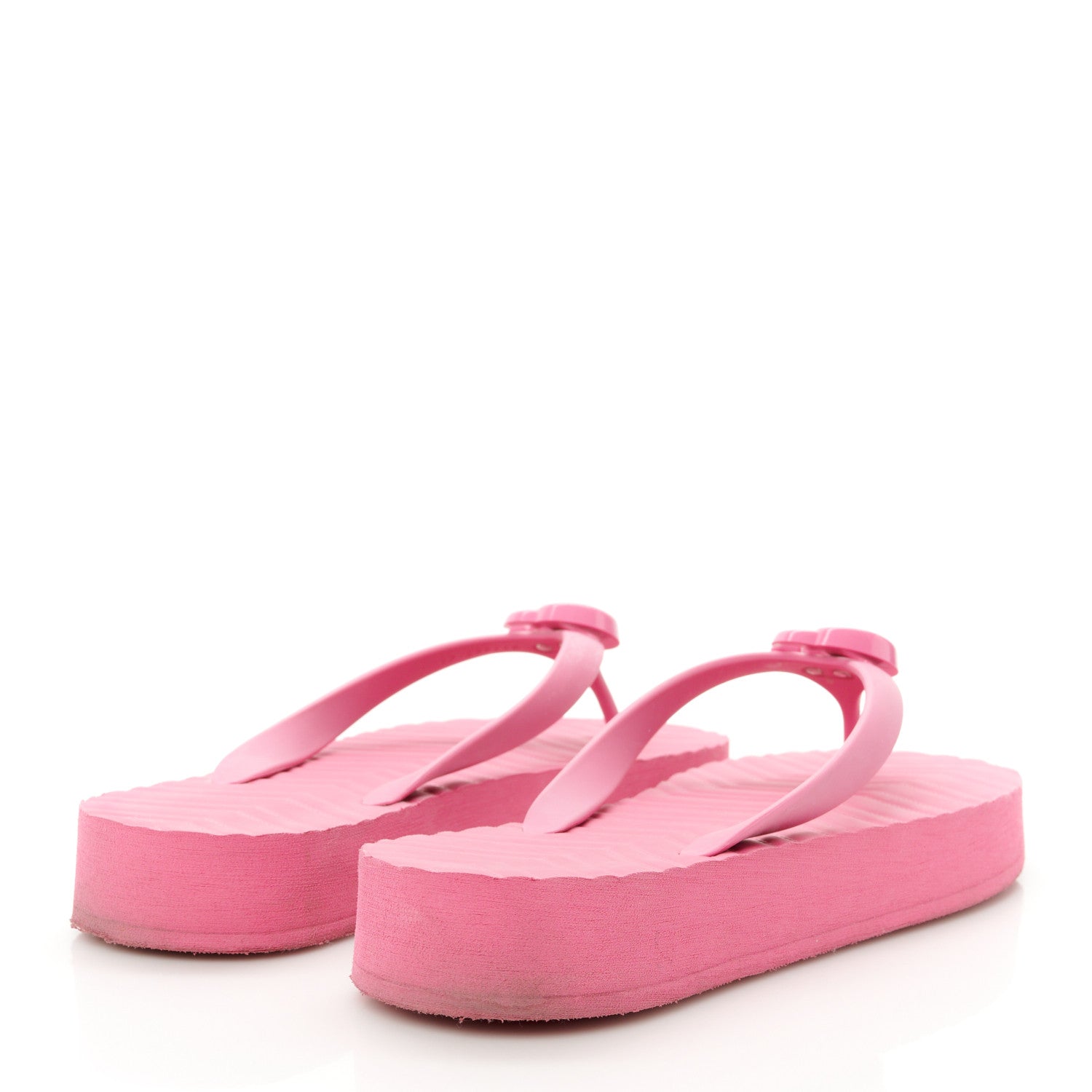 Gucci Rubber Chevron Womens GG Thong Sandals 41 Pink Tropical Flower 10 of 20