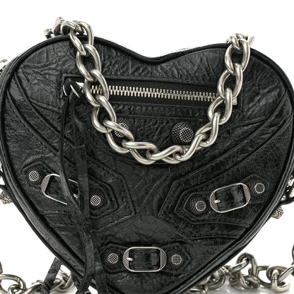 Balenciaga Agneau Arena Mini Le Cagole Heart Bag Black 8 of 10