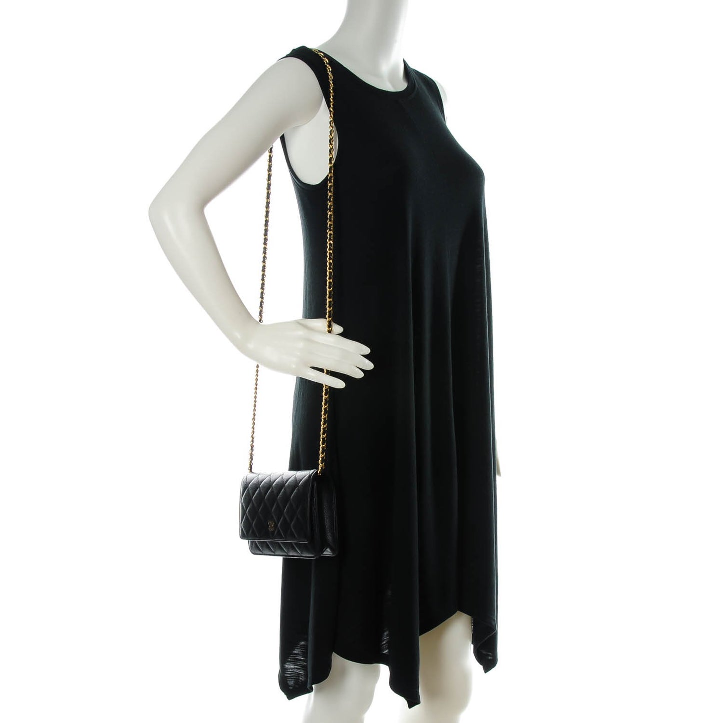 Caviar Quilted Wallet On Chain WOC Black