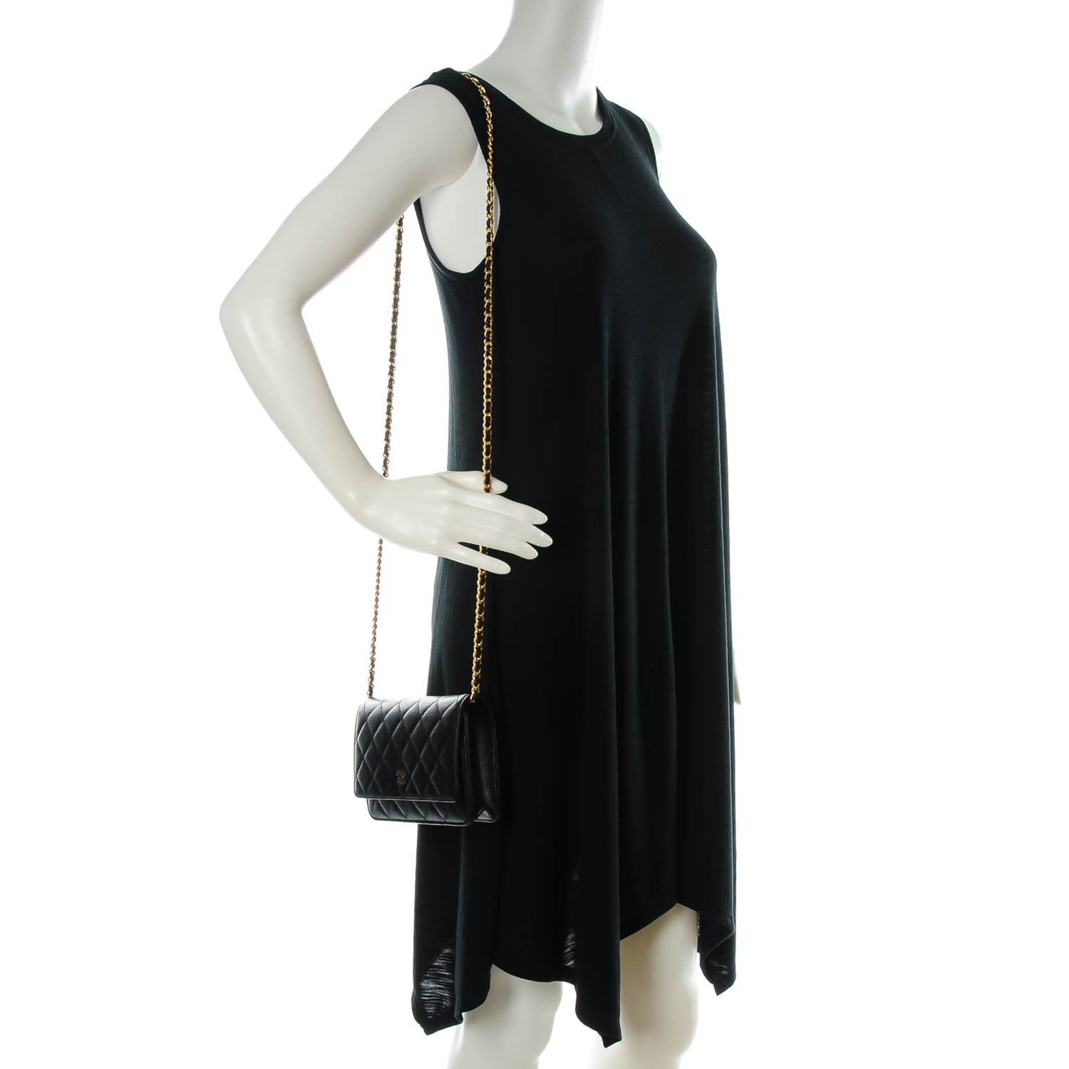 Chanel Caviar Quilted Wallet On Chain WOC Black 2 of 8