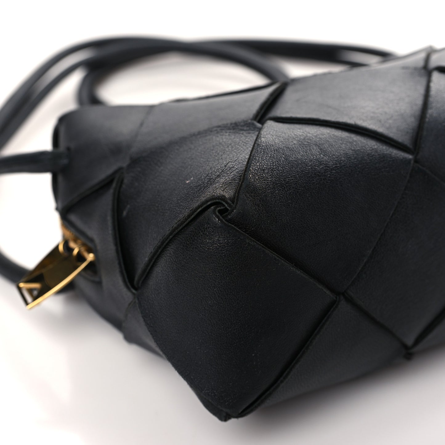 Lambskin Maxi Intrecciato Small Cassette Camera Bag Black