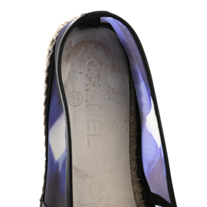 Chanel Mesh Grosgrain CC Espadrilles 37 Purple Black 7 of 9