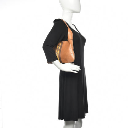 Gucci Calfskin Web Lobster Clasp Lock Jackie O Hobo Brown 2 of 18