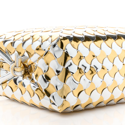 Bottega Veneta Metallic Lambskin Intrecciato Knot Small Loop Camera Bag Silver Gold 8 of 10