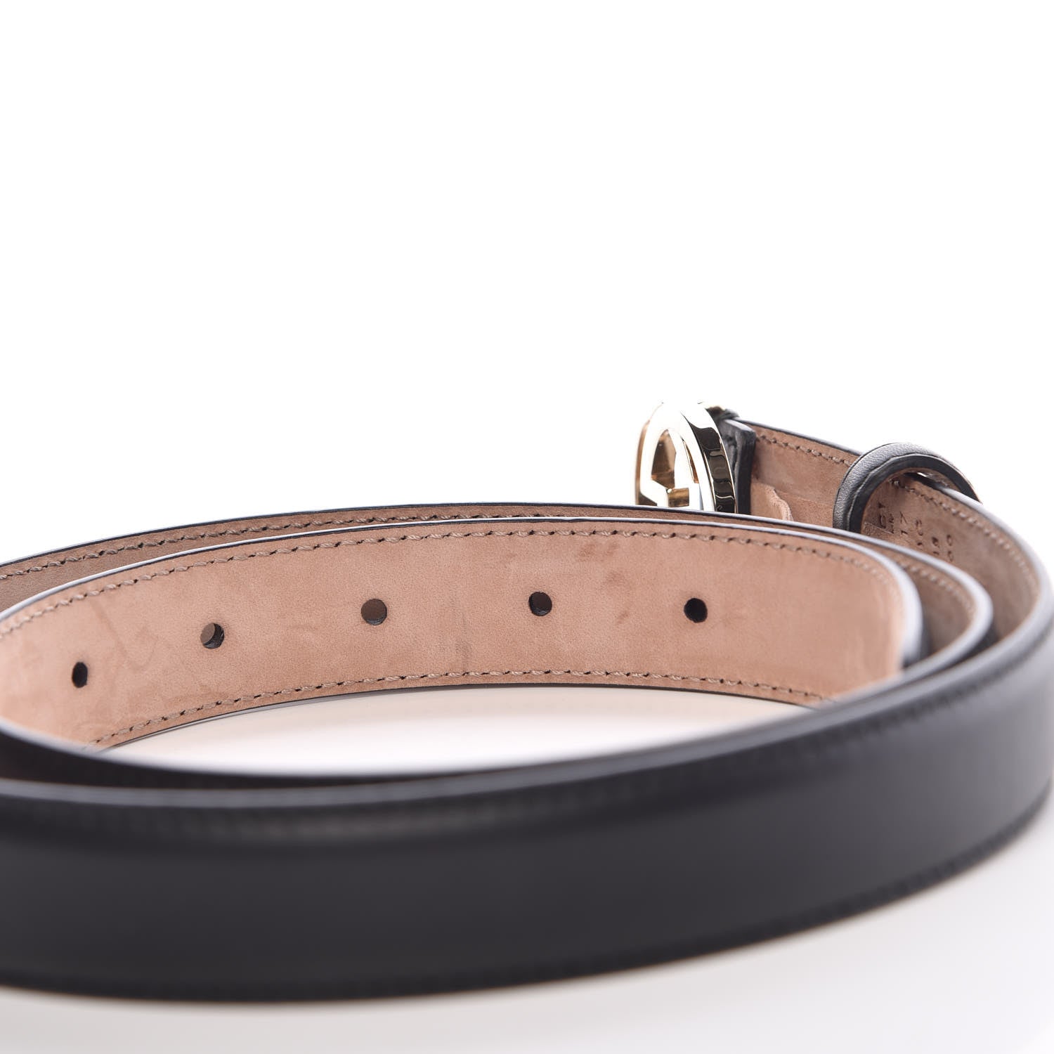 Gucci Moon Calfskin Interlocking G 25mm Belt 95 38 Black 6 of 6
