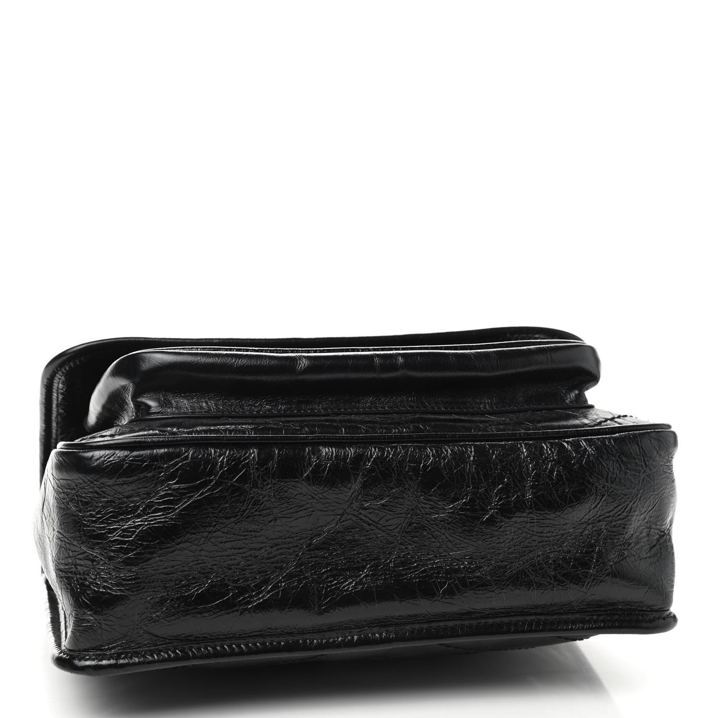 Crinkled Calfskin Matelasse Monogram Medium Niki Chain Satchel Black
