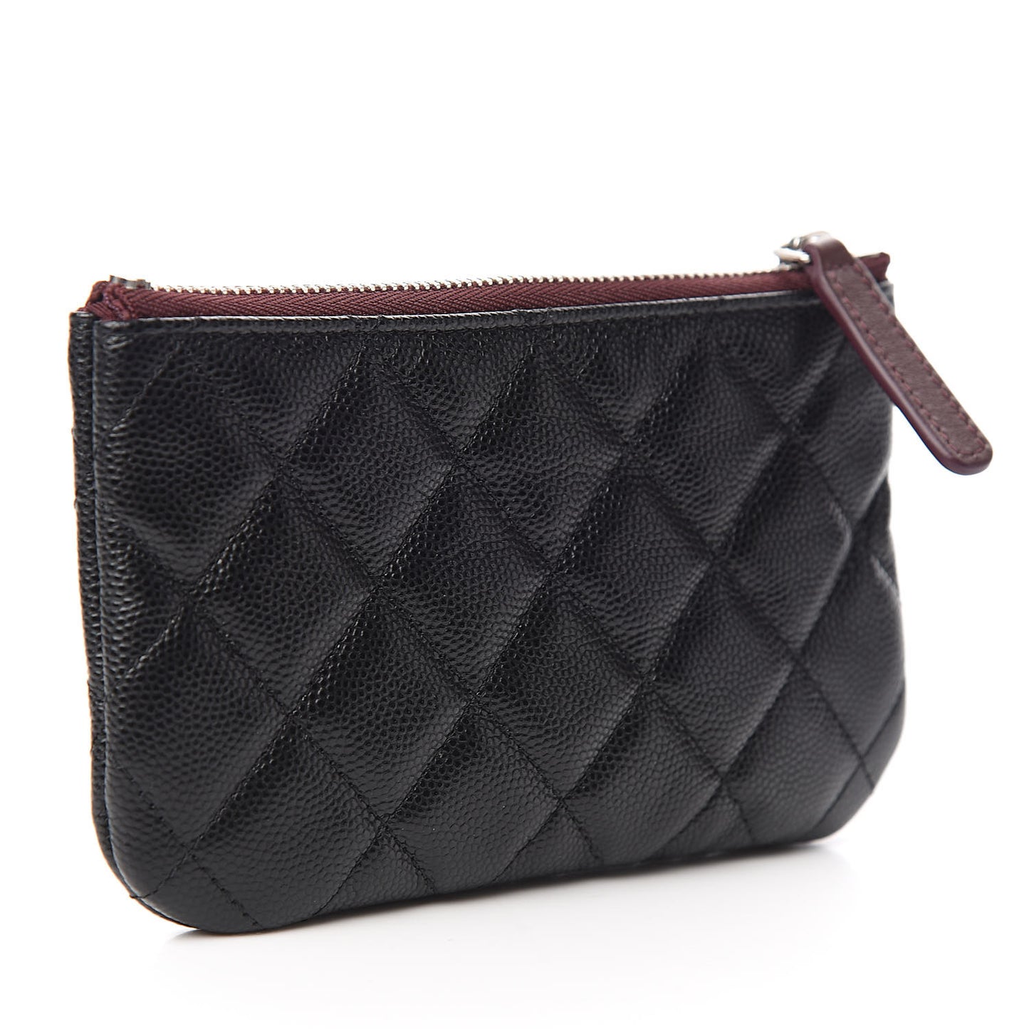 Caviar Quilted Small Cosmetic Case Black