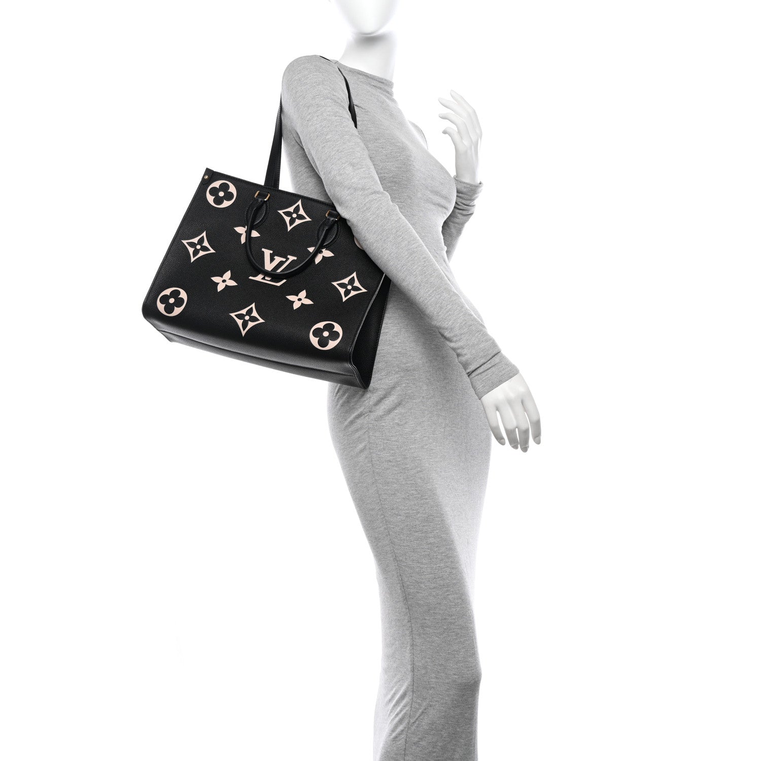 Louis Vuitton Empreinte Monogram Giant Onthego MM Black Beige 2 of 10