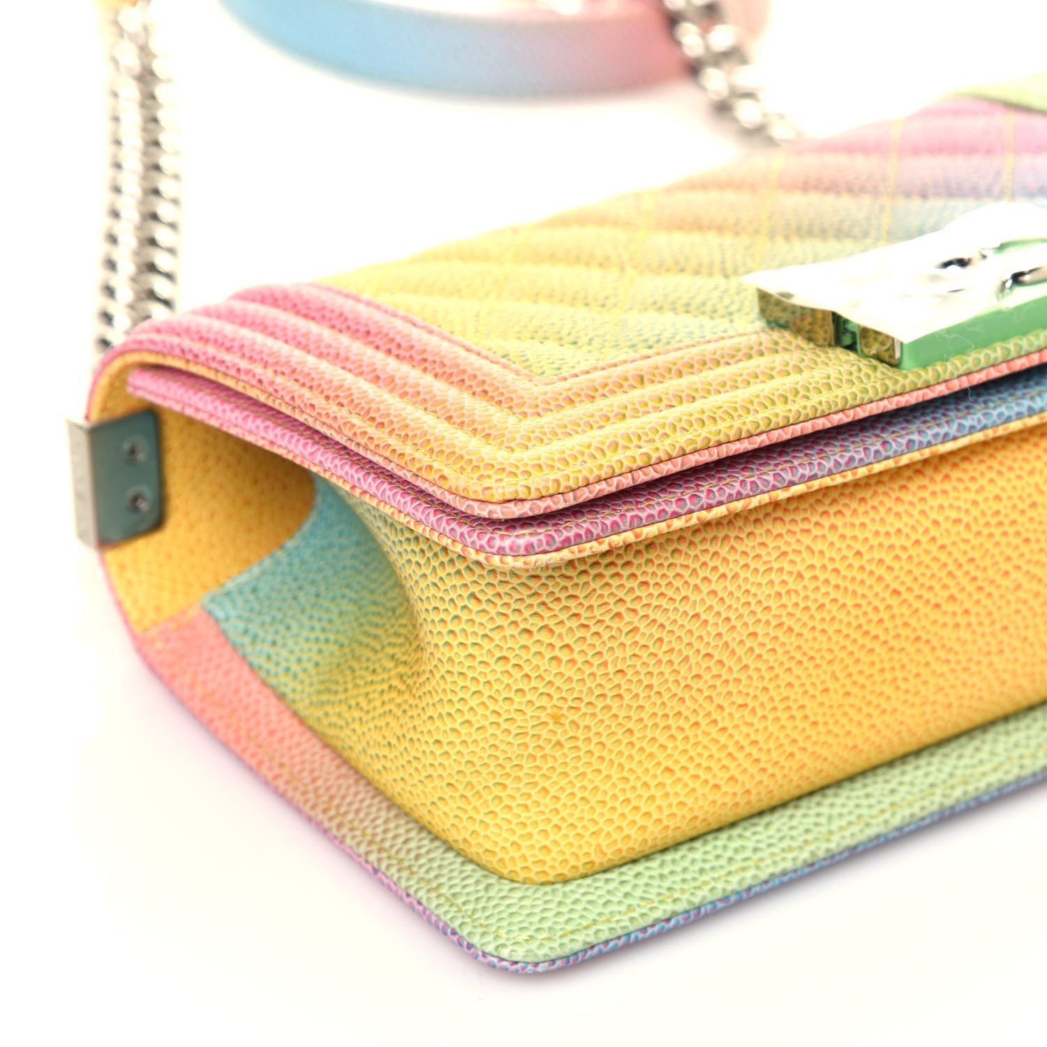Chanel Caviar Quilted Small Cuba Rainbow Boy Flap Multicolor 8 of 13