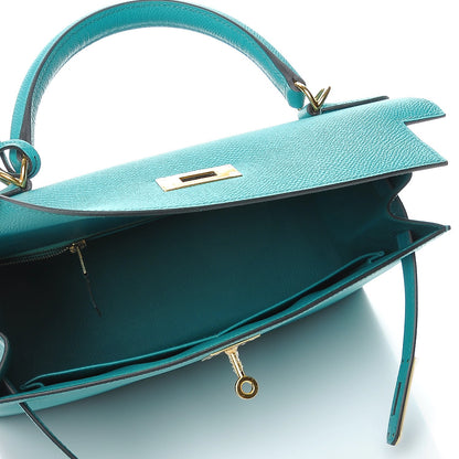 Hermes Epsom Kelly Sellier 28 Bleu Paon 9 of 28