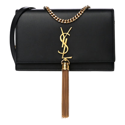 Saint Laurent Smooth Calfskin Classic Monogram Kate Tassel Chain Wallet Black 1 of 21
