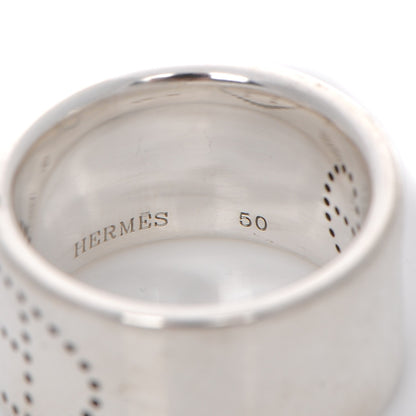 Hermes Sterling Silver Eclipse Ruban Ring GM 50 5.25 4 of 6