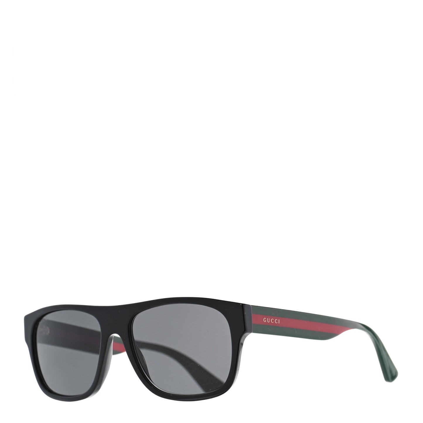 Acetate Square Frame Web Sunglasses GG0341S Black Black