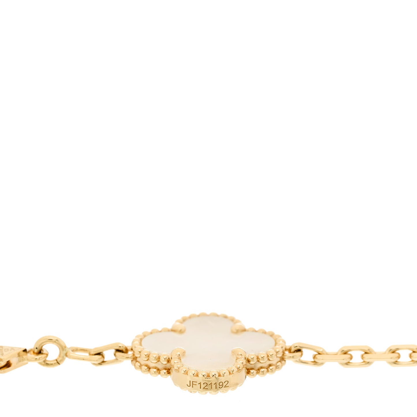 18K Yellow Gold Mother of Pearl 5 Motifs Vintage Alhambra Bracelet