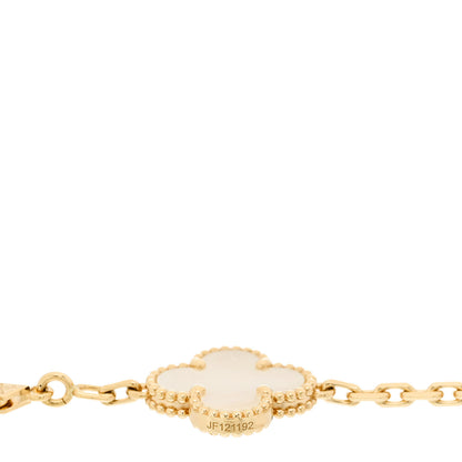 Van Cleef & Arpels 18K Yellow Gold Mother of Pearl 5 Motifs Vintage Alhambra Bracelet 4 of 5