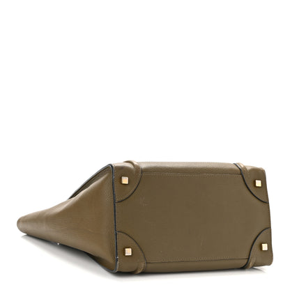 Celine Drummed Calfskin Mini Luggage Souris 4 of 13