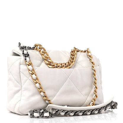 Chanel Goatskin Quilted Medium Chanel 19 Flap White 3 of 11