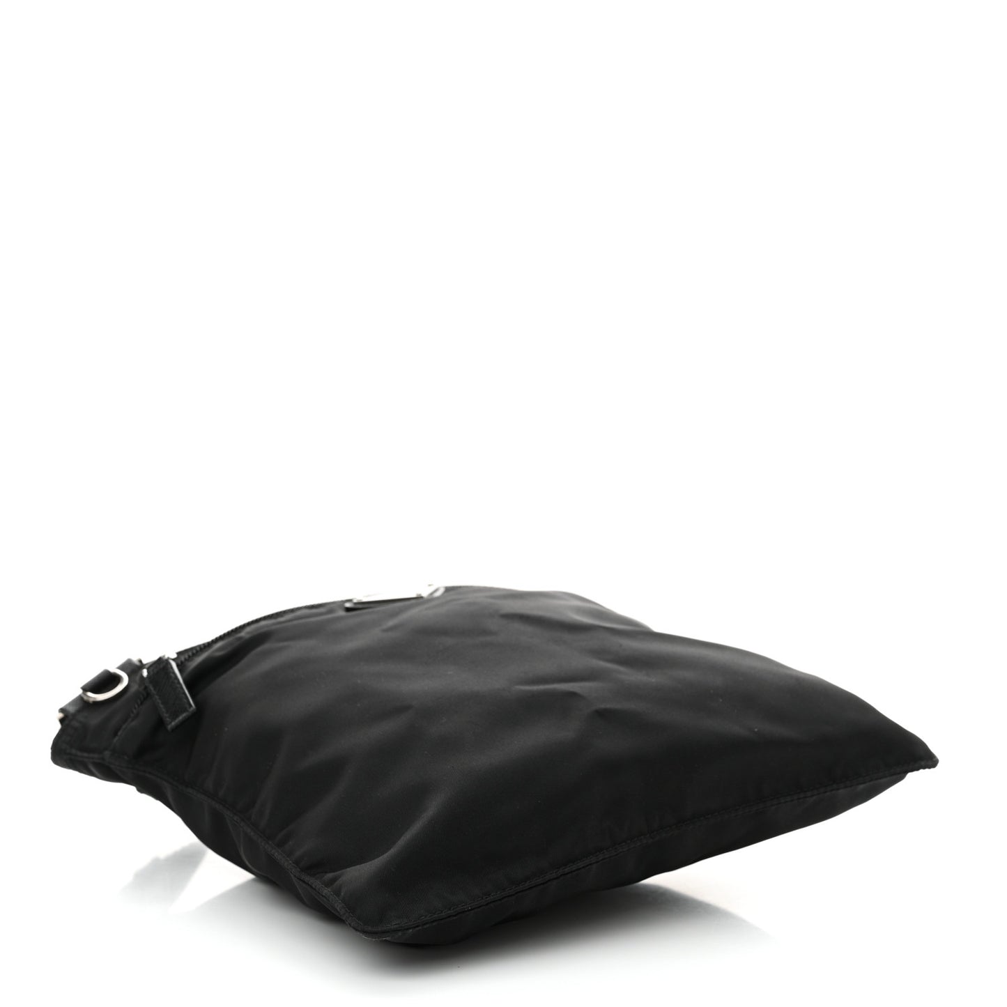 Nylon Saffiano Flat Messenger Bag Black