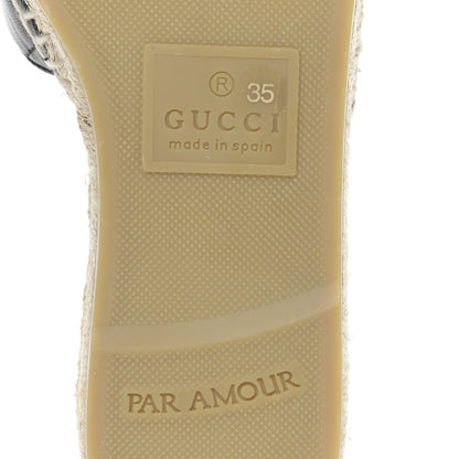 Gucci Nappa Matelasse GG Marmont Espadrille Slide Sandals 35 Black 6 of 10