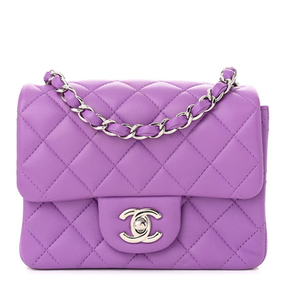 Chanel Lambskin Quilted Mini Square Flap Purple 1 of 10