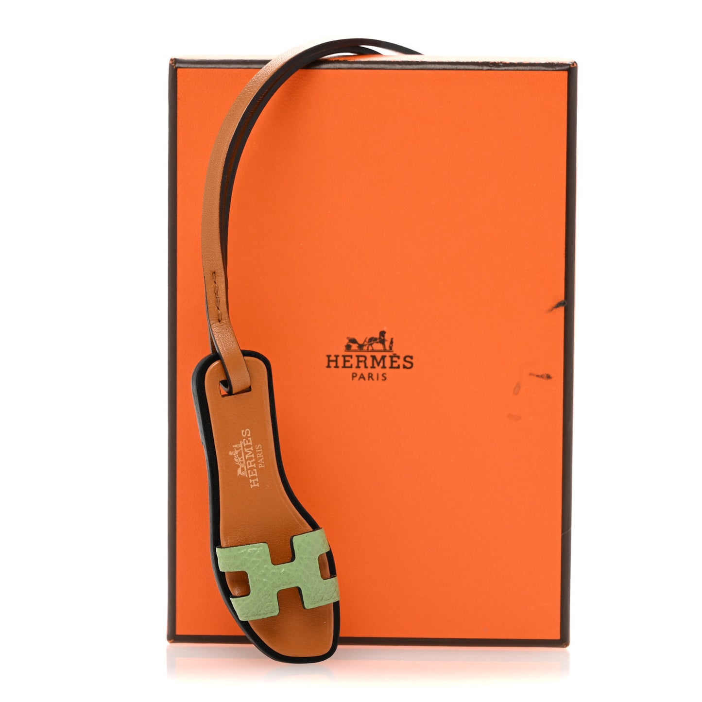 Epsom Butler Calfskin Hunter Oran Nano Bag Charm Sable Vert Criquet