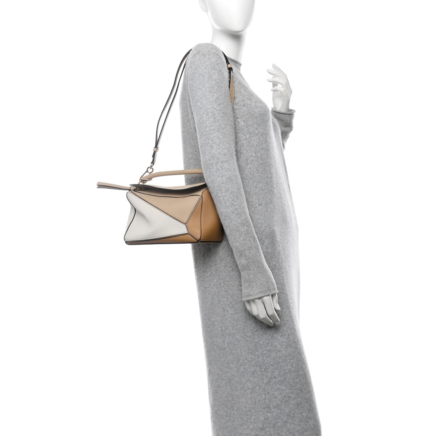 Loewe Calfskin Small Puzzle Bag Dusty Beige Soft White 2 of 13