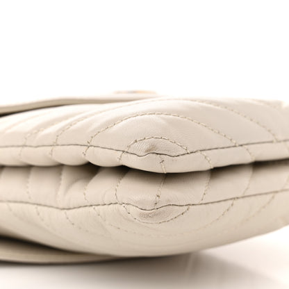 Saint Laurent Lambskin Quilted Double Flap Bag Blanc Vintage 10 of 14