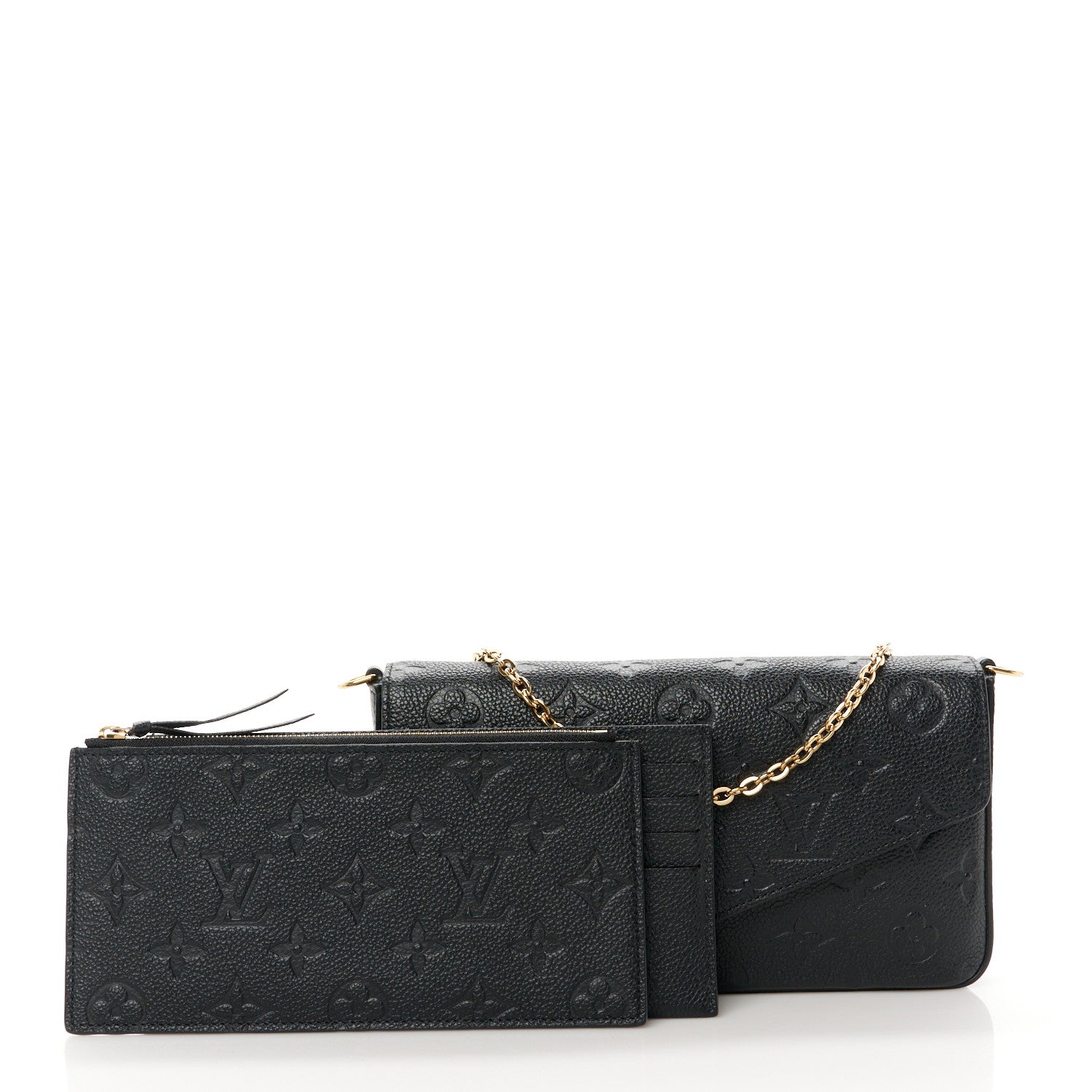 Louis Vuitton Empreinte Pochette Felicie Chain Wallet Black 3 of 15