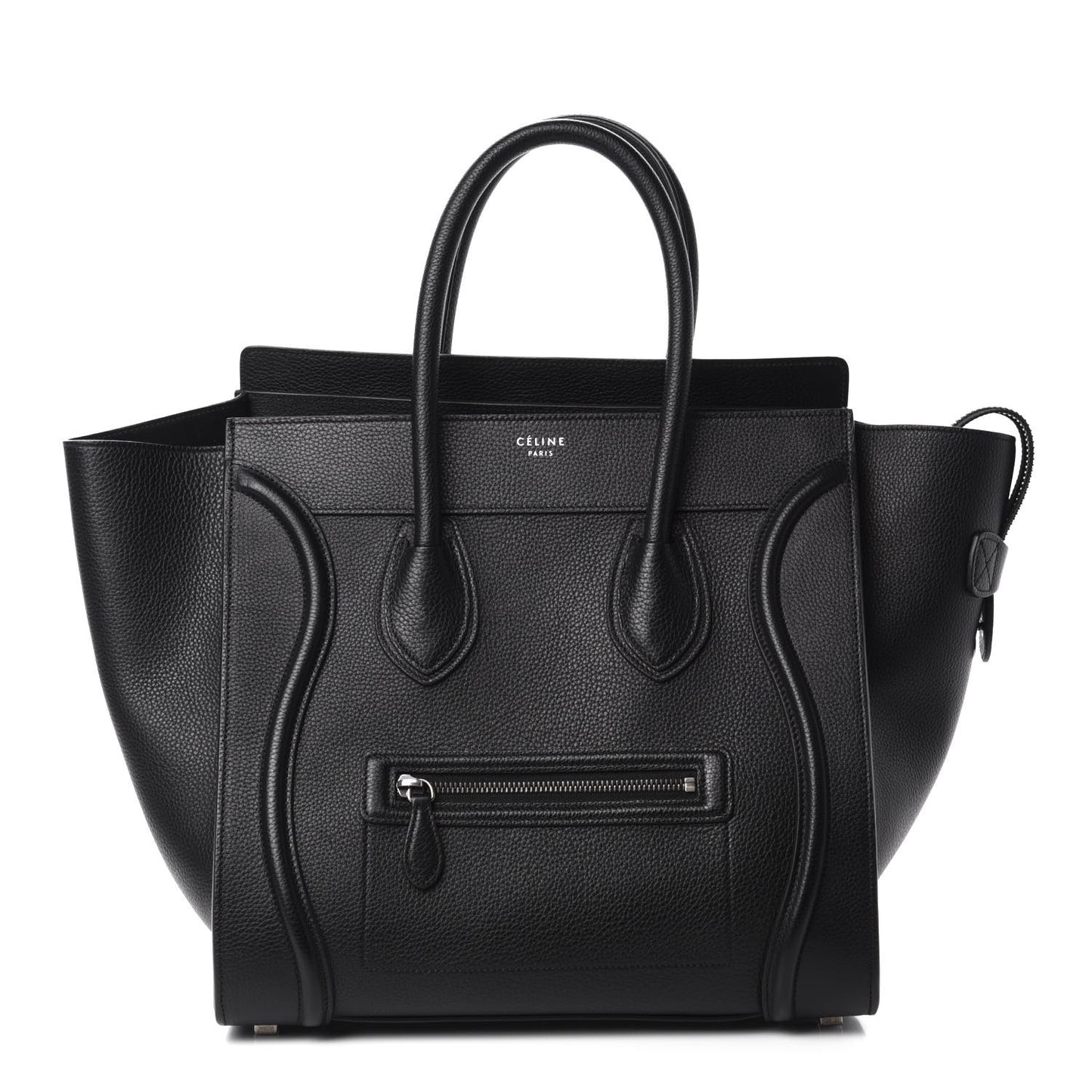 Drummed Calfskin Mini Luggage Black