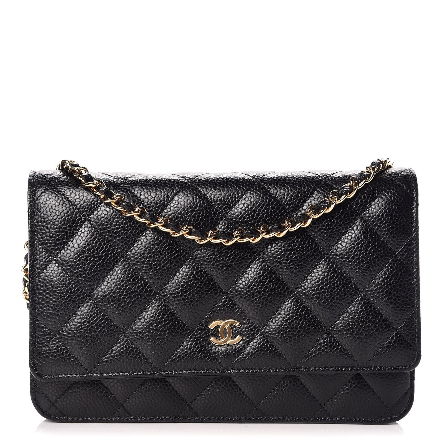 Caviar Quilted Wallet On Chain WOC Black