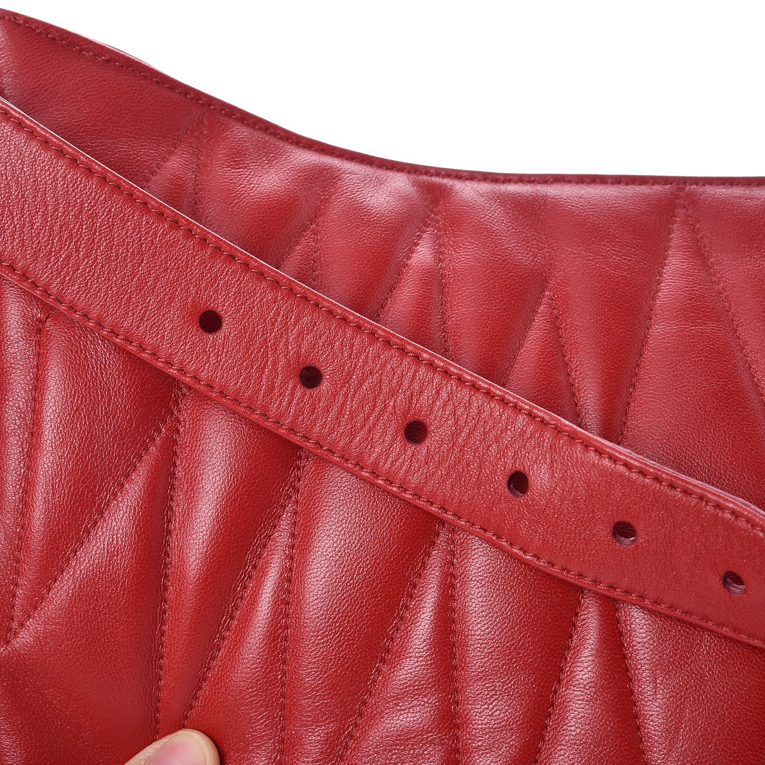 Miu Miu Nappa Matelasse Belt Bag Fuoco Cannella 10 of 10