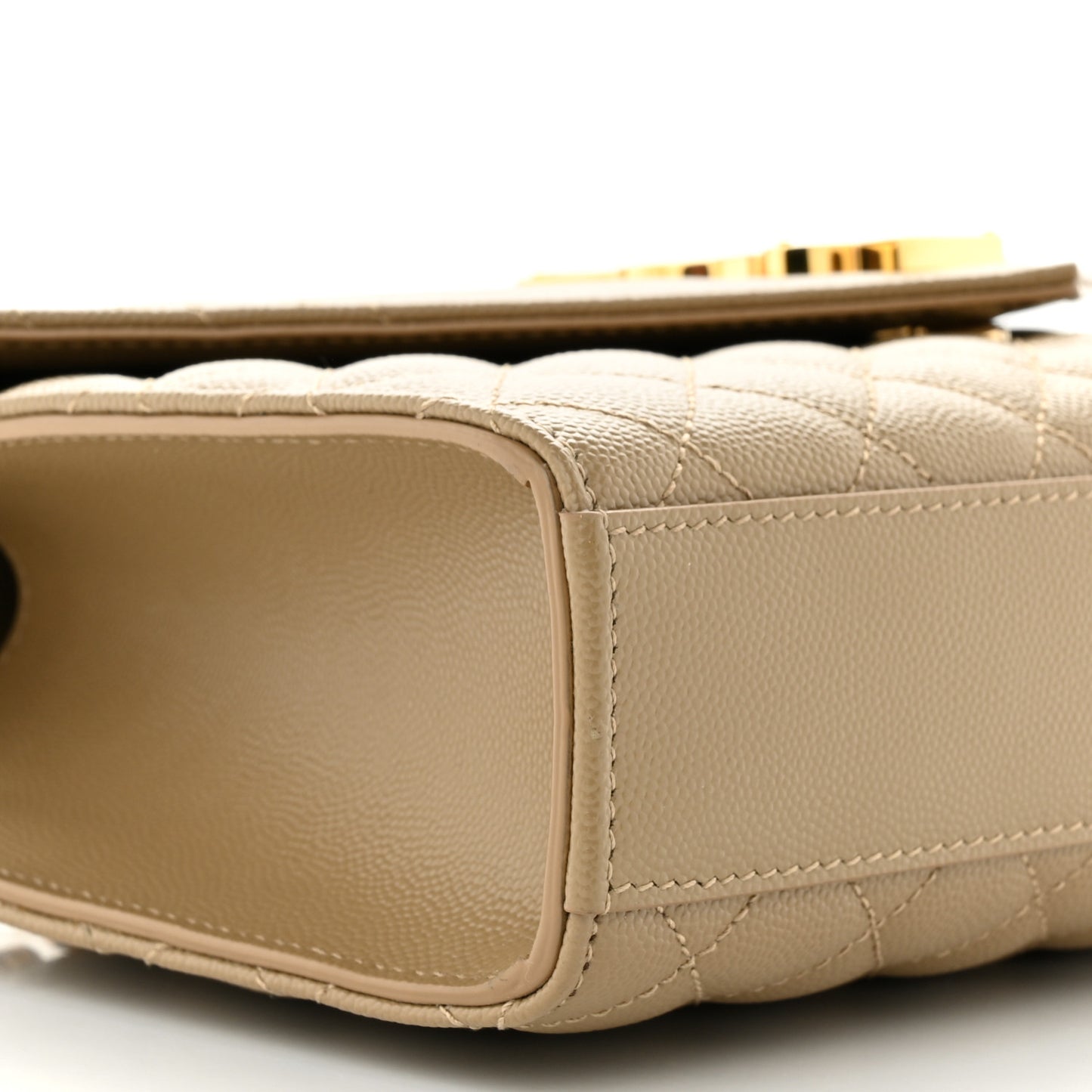 Grain De Poudre Textured Mixed Matelasse Medium Triquilt Monogram Satchel Cork