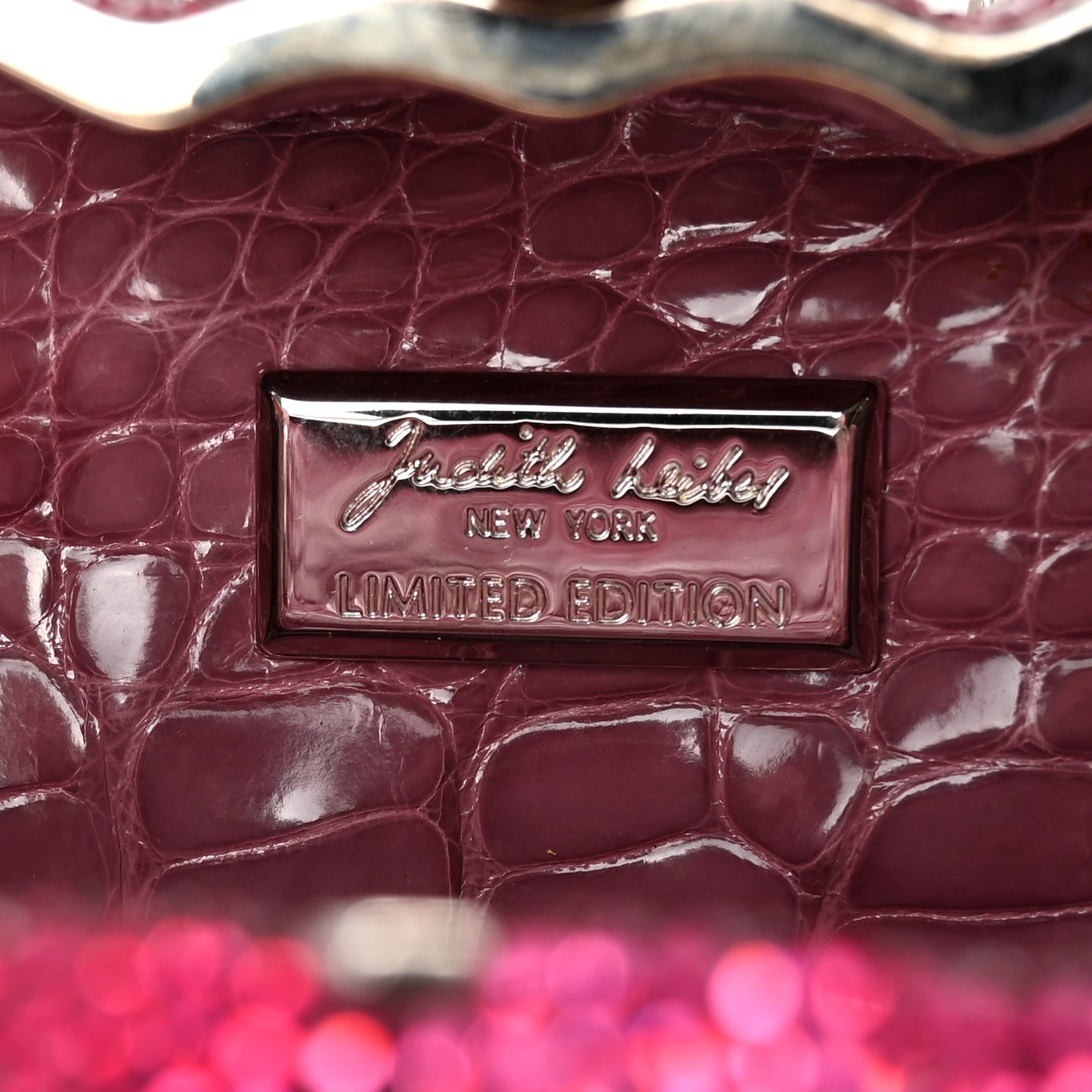 Crystal Butterfly Celestrina Minaudiere Clutch Plum