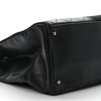 Chanel Canvas Lambskin Quilted Shopper Tote Black 6 of 9