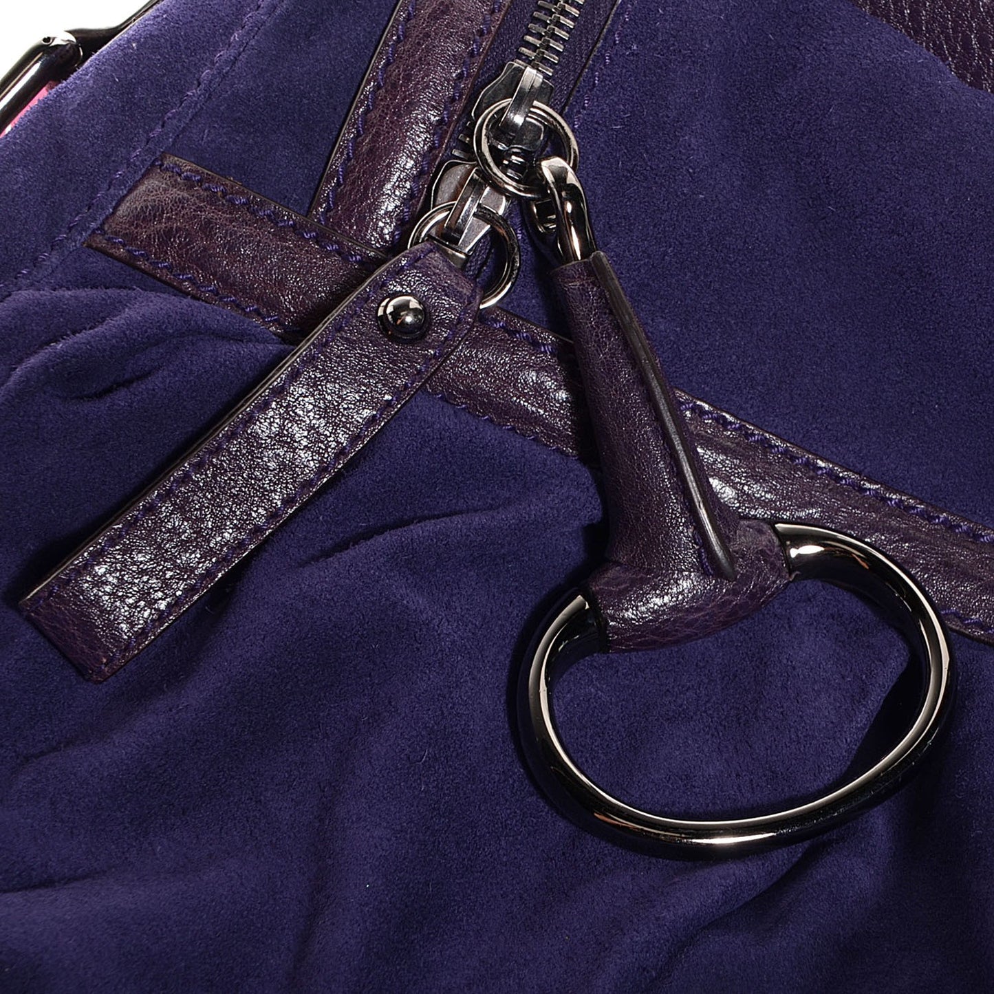 Suede Icon Bit Shoulder Bag Purple