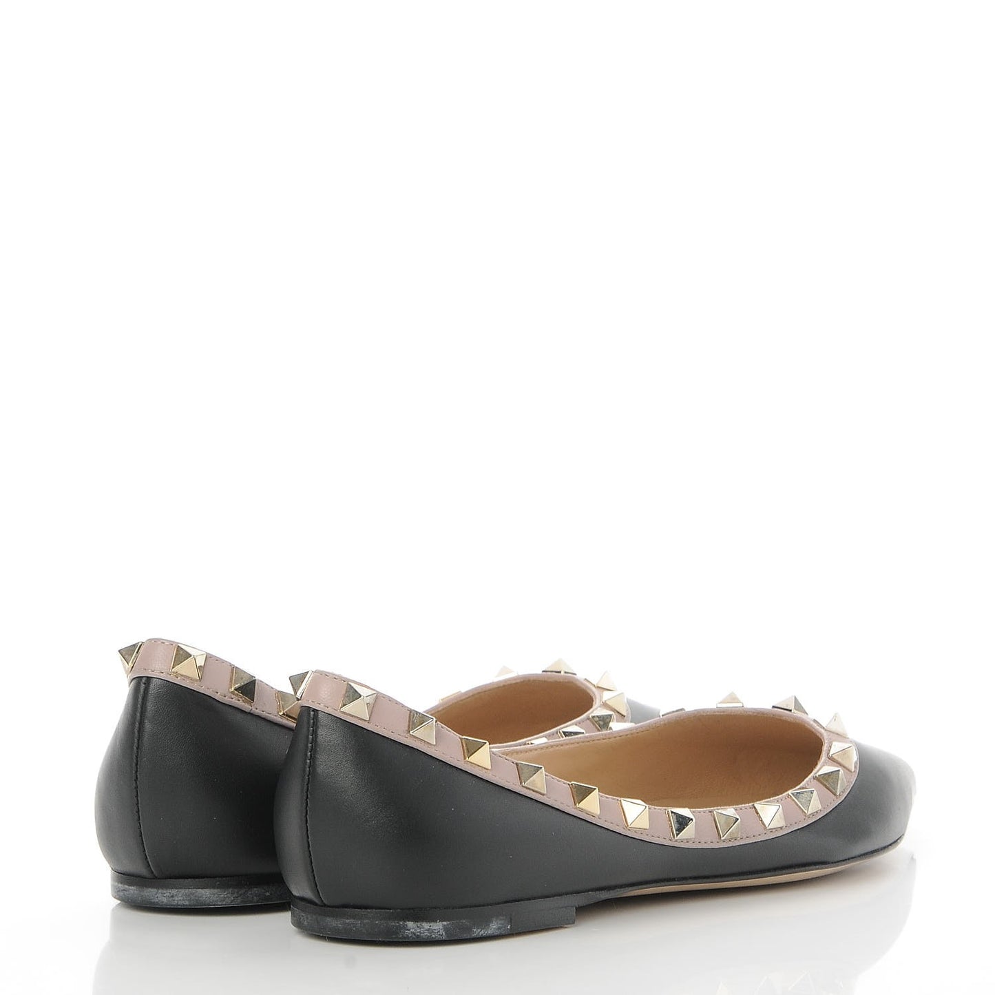 Nappa Rockstud Ballerina Flats 37 Black Poudre