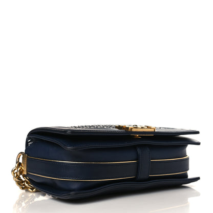 Chanel Braided Sheepskin Medium Boy Flap Navy 4 of 9