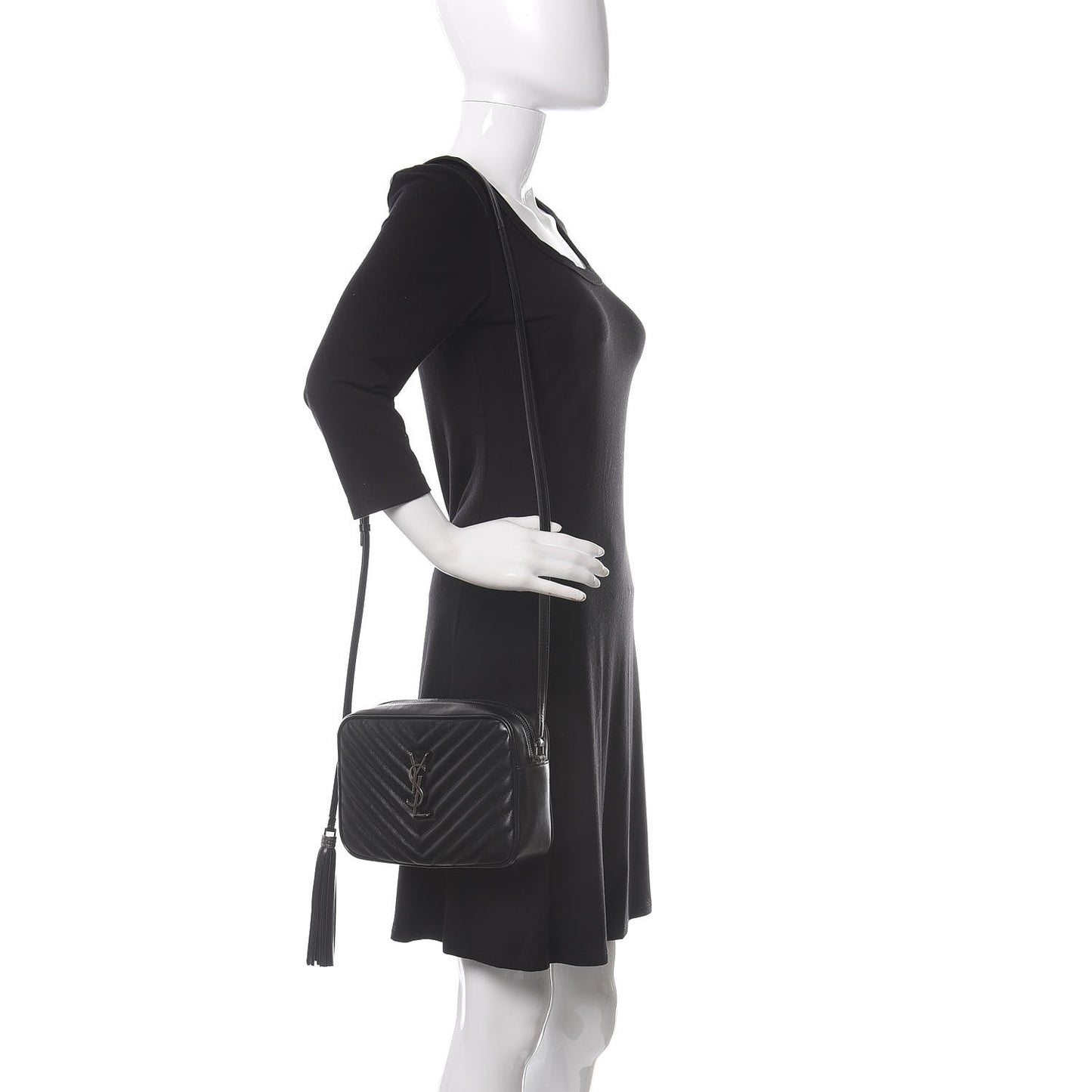 Calfskin Matelasse Monogram Lou Camera Bag Black
