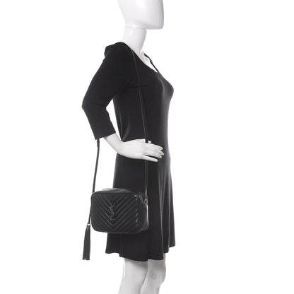 Saint Laurent Calfskin Matelasse Monogram Lou Camera Bag Black 2 of 9